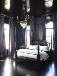 Fazemos o interior em preto: Cortinas / Papel de Parede / Teto (185 + Foto). Acento brilhante de seu design
