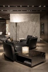 Fazemos o interior em preto: Cortinas / Papel de Parede / Teto (185 + Foto). Acento brilhante de seu design