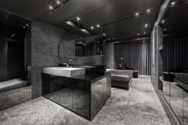 Fazemos o interior em preto: Cortinas / Papel de Parede / Teto (185 + Foto). Acento brilhante de seu design