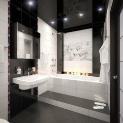 Fazemos o interior em preto: Cortinas / Papel de Parede / Teto (185 + Foto). Acento brilhante de seu design