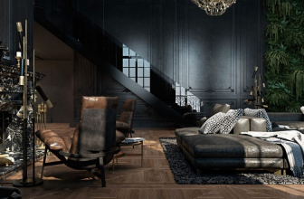 We make the interior in black: Curtains / Wallpaper / Ceiling (185 + Photo). Bright accent of your design