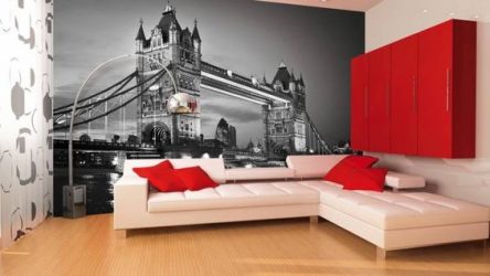 Foto papel de parede na parede na sala de estar, quarto, cozinha e criança: 205 + Foto interiores atraentes