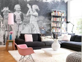 Foto papel de parede na parede na sala de estar, quarto, cozinha e criança: 205 + Foto interiores atraentes