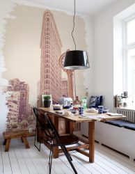 Foto papel de parede na parede na sala de estar, quarto, cozinha e criança: 205 + Foto interiores atraentes