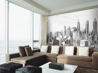 Foto papel de parede na parede na sala de estar, quarto, cozinha e criança: 205 + Foto interiores atraentes
