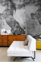 Foto papel de parede na parede na sala de estar, quarto, cozinha e criança: 205 + Foto interiores atraentes