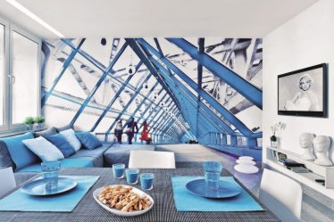 Foto papel de parede na parede na sala de estar, quarto, cozinha e criança: 205 + Foto interiores atraentes