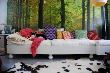 Foto papel de parede no interior do quarto: 205+ (Foto) Belas ideias para criar conforto