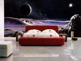 Foto papel de parede no interior do quarto: 205+ (Foto) Belas ideias para criar conforto
