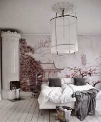 Foto papel de parede no interior do quarto: 205+ (Foto) Belas ideias para criar conforto