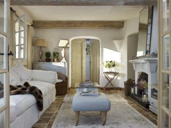 O interior da sala de estar no estilo da Provence - o charme da França em sua casa (mais de 170 fotos)