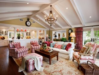 O interior da sala de estar no estilo da Provence - o charme da França em sua casa (mais de 170 fotos)