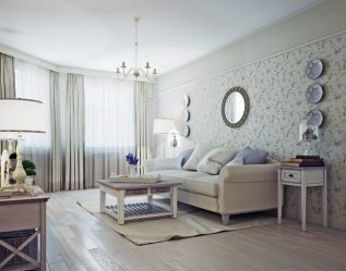 O interior da sala de estar no estilo da Provence - o charme da França em sua casa (mais de 170 fotos)