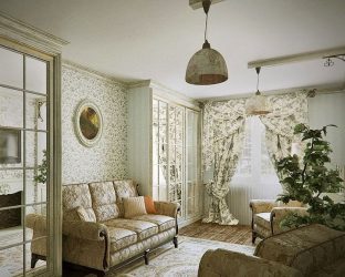 O interior da sala de estar no estilo da Provence - o charme da França em sua casa (mais de 170 fotos)