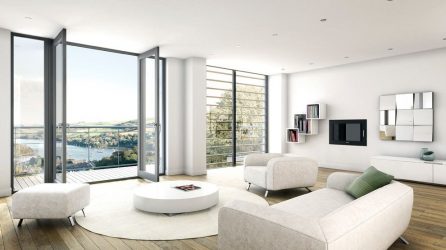 O design da sala de estar na cor da neve branca - criando obras-primas de elite 135+ Fotos de soluções de estilo real no interior