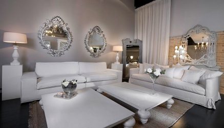 O design da sala de estar na cor da neve branca - criando obras-primas de elite 135+ Fotos de soluções de estilo real no interior