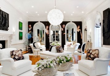 O design da sala de estar na cor da neve branca - criando obras-primas de elite 135+ Fotos de soluções de estilo real no interior