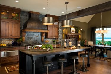 Pedra decorativa na cozinha - 130 opções de design para belos desenhos