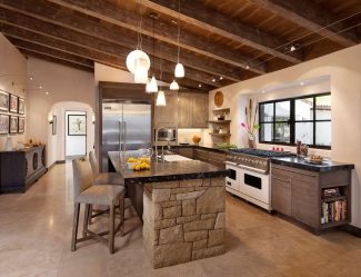 Pedra decorativa na cozinha - 130 opções de design para belos desenhos