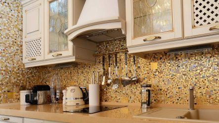Pedra decorativa na cozinha - 130 opções de design para belos desenhos