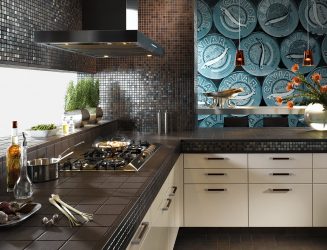 Pedra decorativa na cozinha - 130 opções de design para belos desenhos