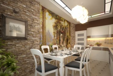 Pedra decorativa na cozinha - 130 opções de design para belos desenhos