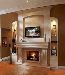 Lareira elétrica com o efeito de uma chama viva: Wall, Built-in, Outdoor. Qual modelo preferir? (Mais de 230 fotos)