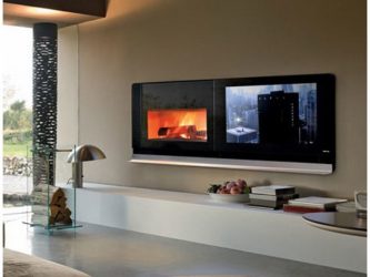 Lareira elétrica com o efeito de uma chama viva: Wall, Built-in, Outdoor. Qual modelo preferir? (Mais de 230 fotos)