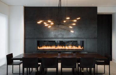 Lareira elétrica com o efeito de uma chama viva: Wall, Built-in, Outdoor. Qual modelo preferir? (Mais de 230 fotos)