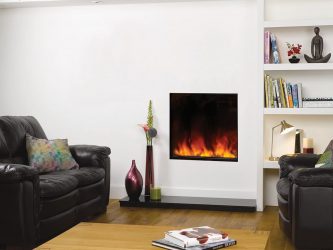 Lareira elétrica com o efeito de uma chama viva: Wall, Built-in, Outdoor. Qual modelo preferir? (Mais de 230 fotos)