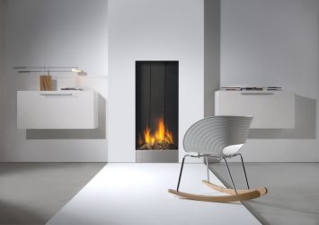 Lareira elétrica com o efeito de uma chama viva: Wall, Built-in, Outdoor. Qual modelo preferir? (Mais de 230 fotos)