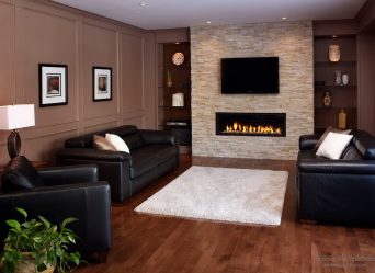 Lareira elétrica com o efeito de uma chama viva: Wall, Built-in, Outdoor. Qual modelo preferir? (Mais de 230 fotos)