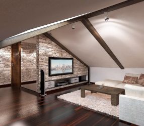 Home design com sótão (170+ fotos) - opções de decoração de interiores de quarto