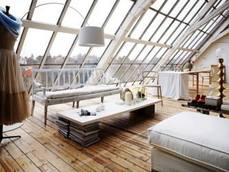 Home design com sótão (170+ fotos) - opções de decoração de interiores de quarto