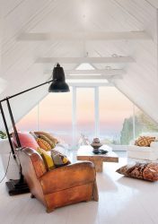 Home design com sótão (170+ fotos) - opções de decoração de interiores de quarto
