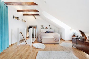 Home design com sótão (170+ fotos) - opções de decoração de interiores de quarto