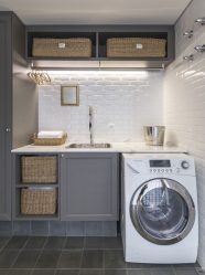 Cesto de roupa na casa de banho: 145+ (foto) construído, vime, canto