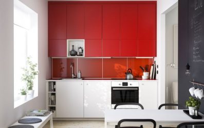 A magia da cor que afeta nossa percepção do interior: Design de uma cozinha vermelha em cores brilhantes (mais de 115 fotos)