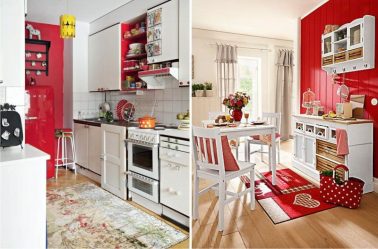 A magia da cor que afeta nossa percepção do interior: Design de uma cozinha vermelha em cores brilhantes (mais de 115 fotos)