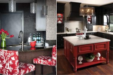 A magia da cor que afeta nossa percepção do interior: Design de uma cozinha vermelha em cores brilhantes (mais de 115 fotos)