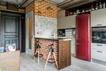 Cozinhas urbanas chiques em estilo loft - 255+ (Foto) Atmosfera industrial