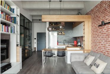 Cozinhas urbanas chiques em estilo loft - 255+ (Foto) Atmosfera industrial