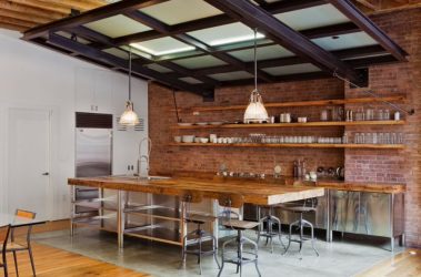 Cozinhas urbanas chiques em estilo loft - 255+ (Foto) Atmosfera industrial
