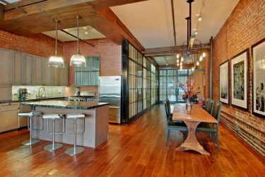 Cozinhas urbanas chiques em estilo loft - 255+ (Foto) Atmosfera industrial