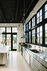 Cozinhas urbanas chiques em estilo loft - 255+ (Foto) Atmosfera industrial