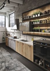 Cozinhas urbanas chiques em estilo loft - 255+ (Foto) Atmosfera industrial