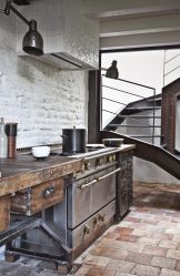 Cozinhas urbanas chiques em estilo loft - 255+ (Foto) Atmosfera industrial