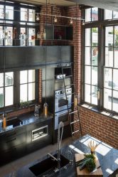 Cozinhas urbanas chiques em estilo loft - 255+ (Foto) Atmosfera industrial