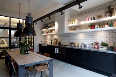 Cozinhas urbanas chiques em estilo loft - 255+ (Foto) Atmosfera industrial