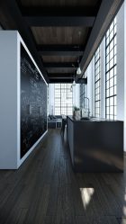 Cozinhas urbanas chiques em estilo loft - 255+ (Foto) Atmosfera industrial